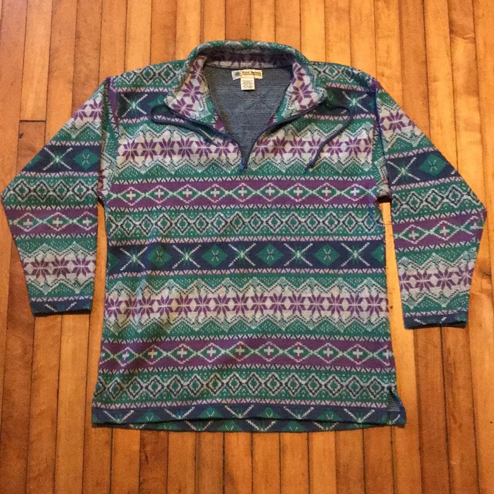 Vintage Fairisle 1/4 Zip Pullover Size Large